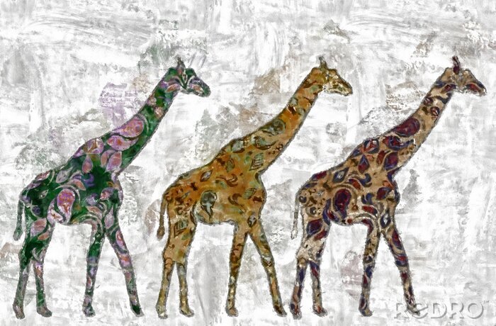 Tableau  Peindre avec des girafes