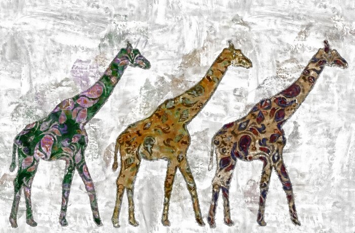 Tableau  Peindre avec des girafes