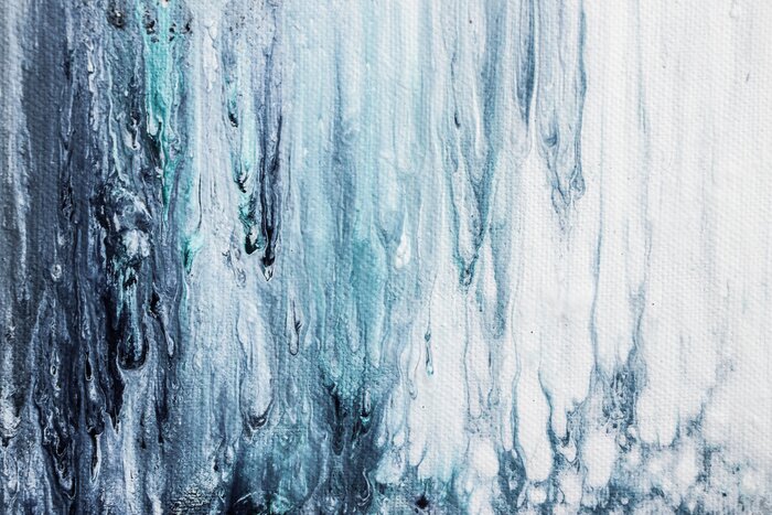 Tableau  Peinture acrylique abstraite bleue sur toile