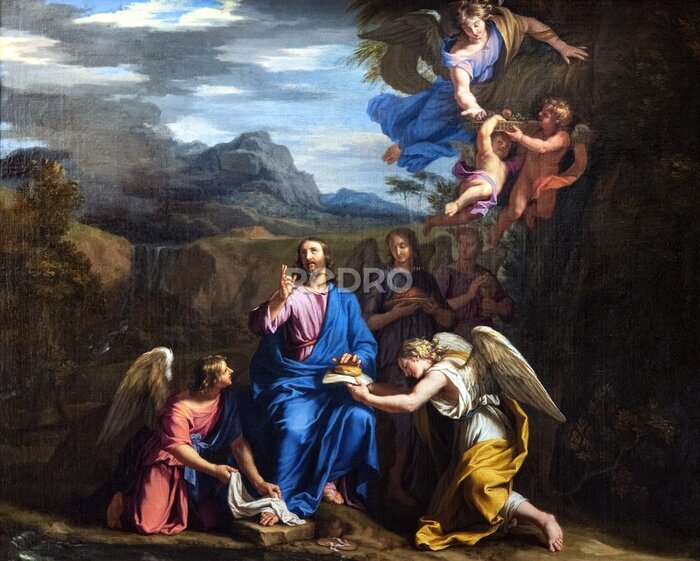 Tableau  Peinture baroque de Jésus avec des anges