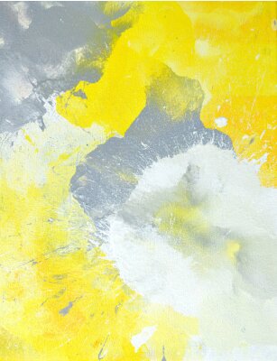 Peinture d'art abstrait gris et jaune