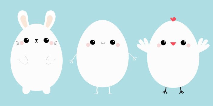 Tableau  Personnages de Pâques Kawaii