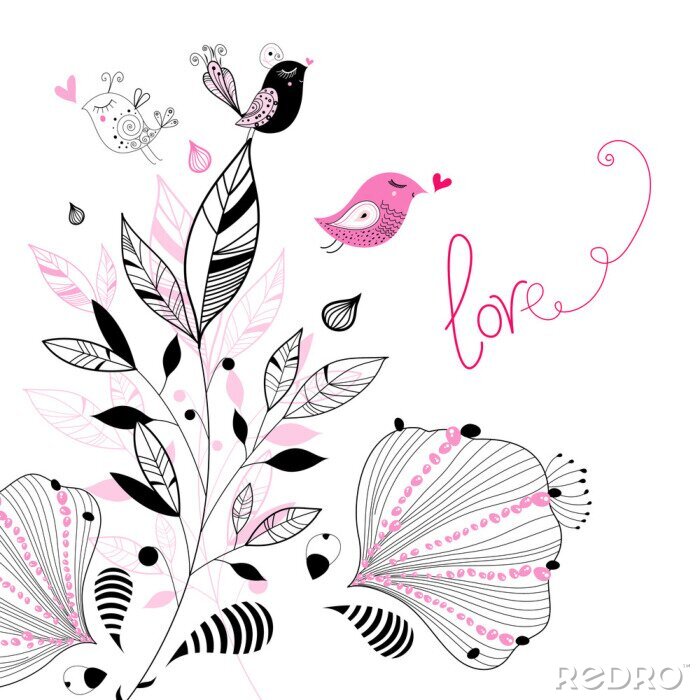 Tableau  Pétales et feuilles de fleurs