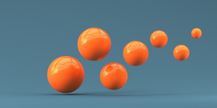 Tableau  Petites et grosses boules oranges