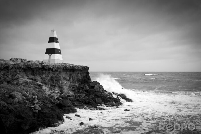Tableau  Phare géométrique noir et blanc
