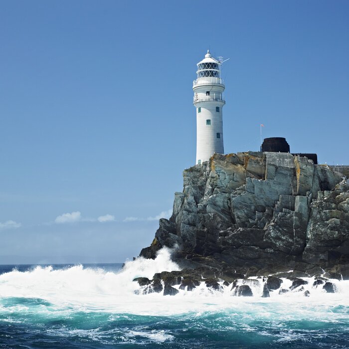 Tableau  Phare maritime blanc en Irlande
