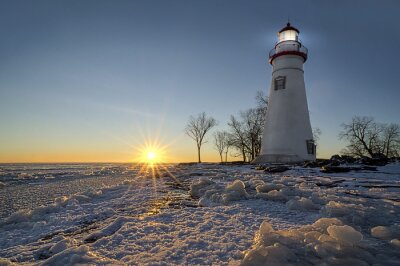 Phare paysage d'hiver