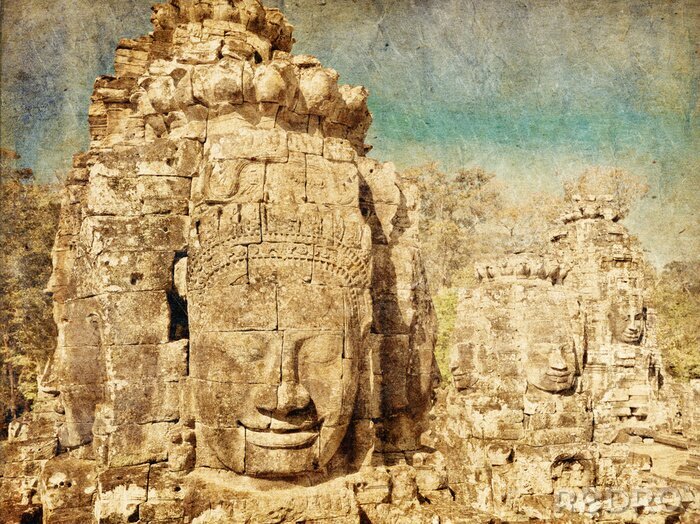 Tableau  Photo rétro d'Angkor Vat