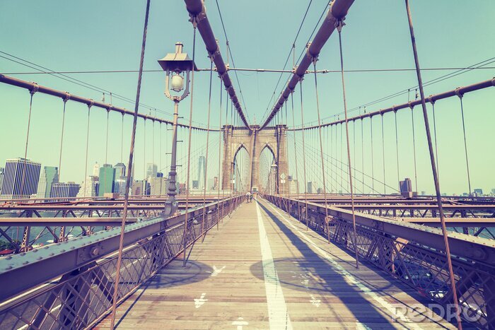 Tableau  Photo stylisée vintage du pont de Brooklyn, NYC.