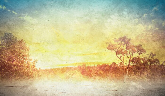 Tableau  Photographie rétro avec des arbres