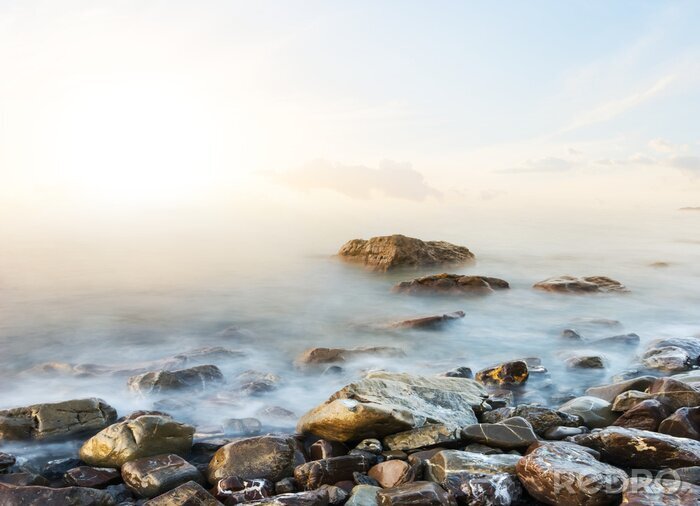 Tableau  Pierres de mer dans le brouillard