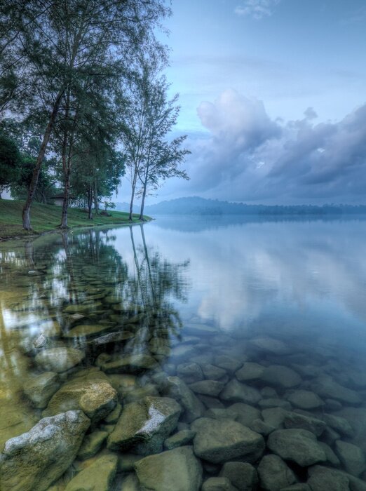 Tableau  Pierres sous l'eau