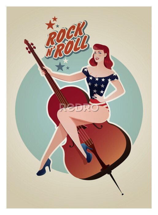 Tableau  Pin up girl rock and roll