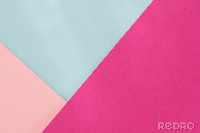 Tableau  Pink blue purple paper background. Geometric figures, shapes. Abstract geometric flat composition. Empty space on monochrome cardboard