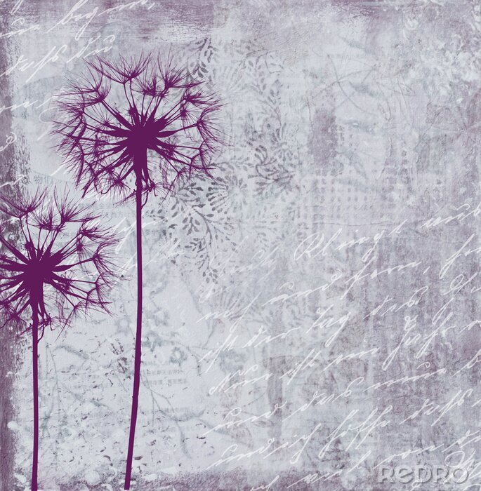 Tableau  Pissenlit et inscriptions