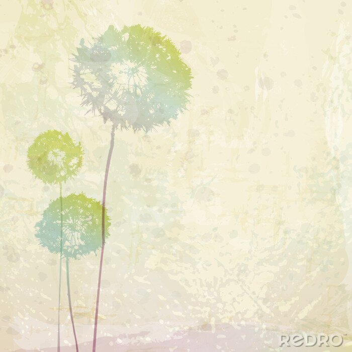 Tableau  Pissenlits arc-en-ciel