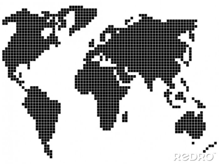 Tableau  Pixel carte du monde