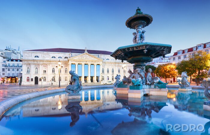 Tableau  Place Rossio à Lisbonne