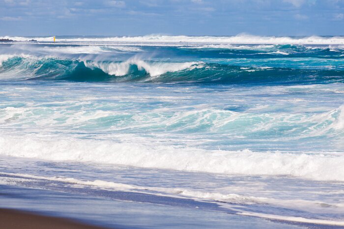 Tableau  Plage et mer agitée