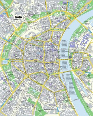 Tableau  Plan de la ville Köln