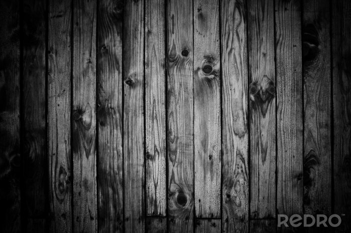 Tableau  Planches en bois noir et blanc