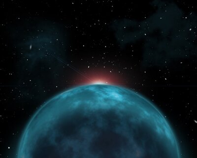 Planète bleue sur fond d'espace