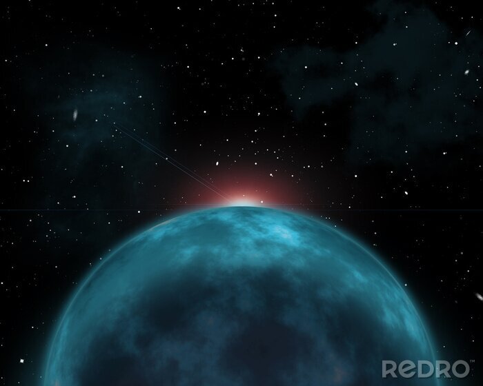 Tableau  Planète bleue sur fond d'espace