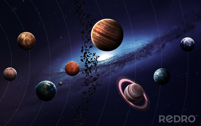 Tableau  Planète colorée du cosmos des enfants