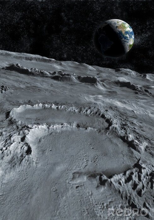 Tableau  Planète grise et Terre