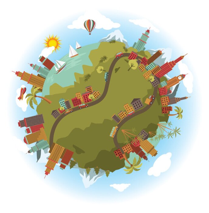 Tableau  Planète Terre dans les bâtiments