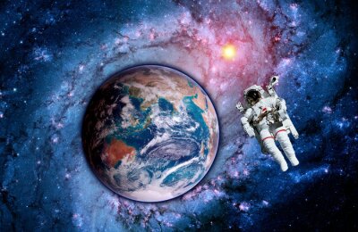 Planète Terre et l'astronaute