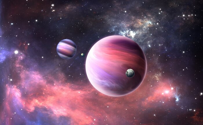 Tableau  Planètes dans l'espace