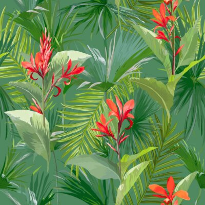 Plantes de jungle graphiques vertes