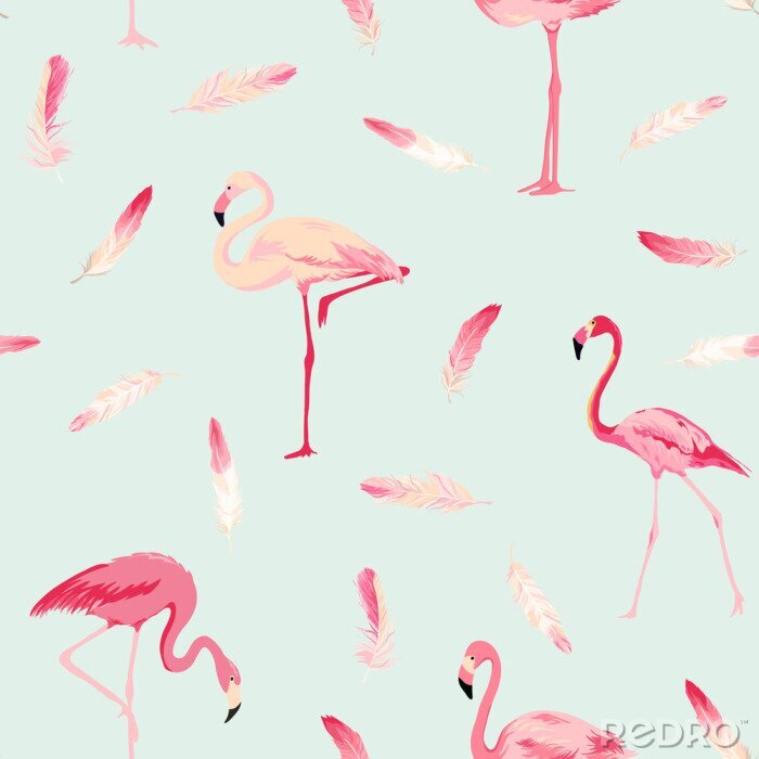 Tableau  Plumes de flamant rose