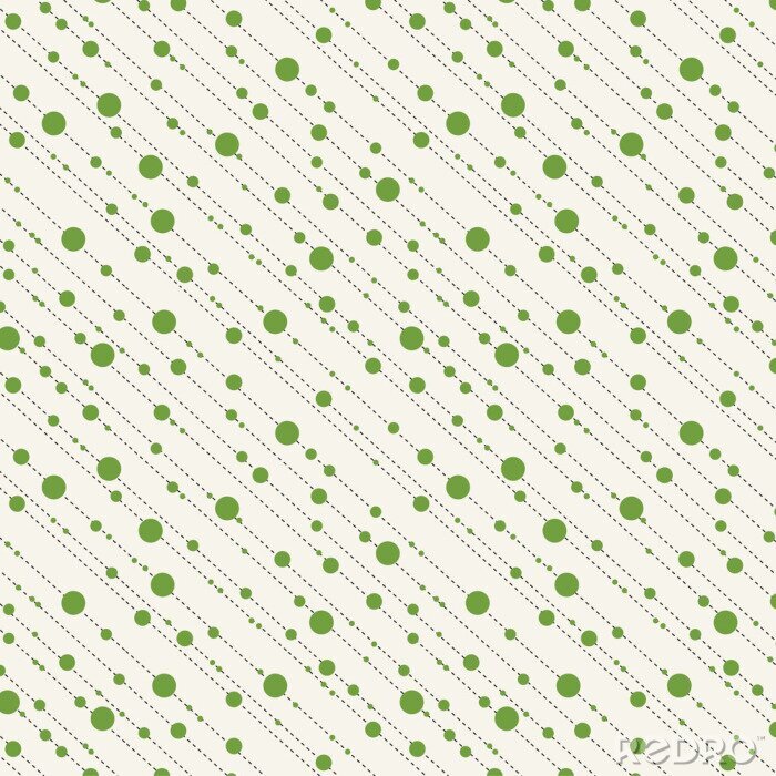 Tableau  Points en diagonale et des tirets, seamless, en vert