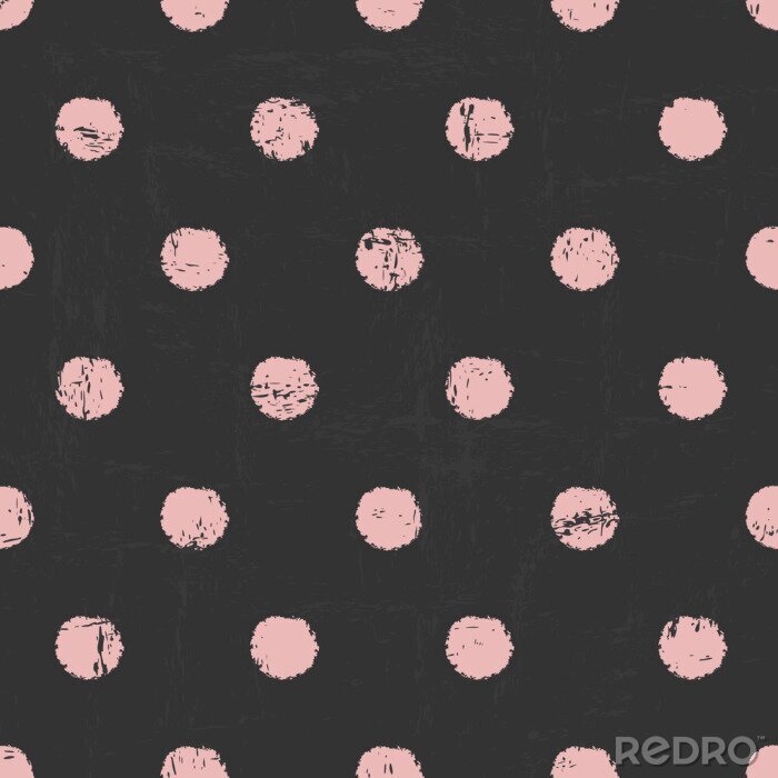 Tableau  Points roses sur fond gris