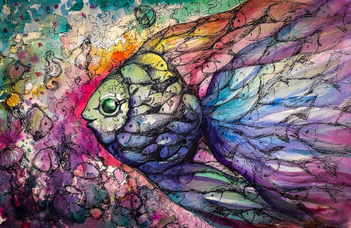 Tableau  Poisson de mer aquarelle
