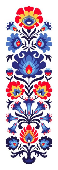Tableau  Polish folk flowers papercut