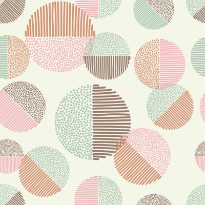 Tableau  Polka dot seamless pattern. Texture de points et de rayures. Relation textile.