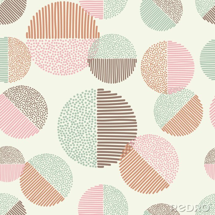Tableau  Polka dot seamless pattern. Texture de points et de rayures. Relation textile.