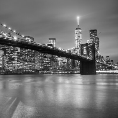 Tableau  Pont de Brooklyn au crépuscule, New York City.
