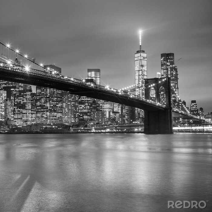 Tableau  Pont de Brooklyn au crépuscule, New York City.