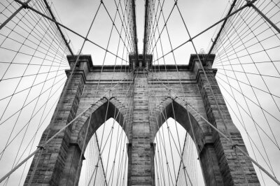 Tableau  pont de brooklyn noir et blanc