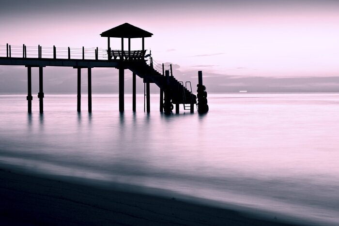 Tableau  Pont en bois au-dessus de l'eau