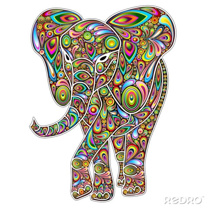 Tableau  Pop art éléphant indien
