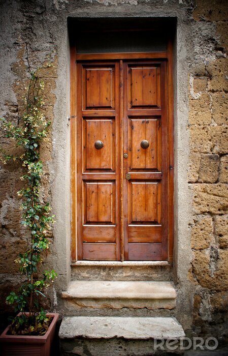 Tableau  Porte en bois style rétro