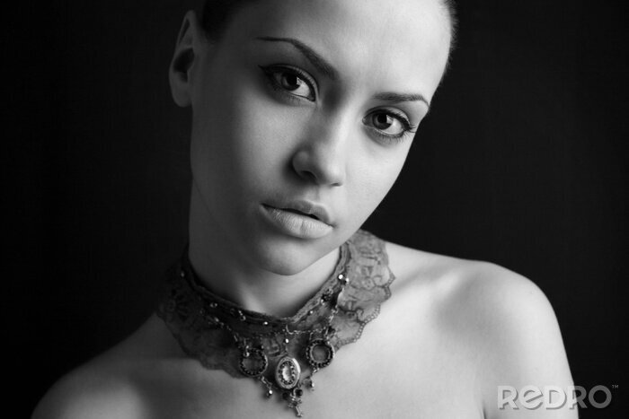 Tableau  Portrait d'une femme version noir et blanc