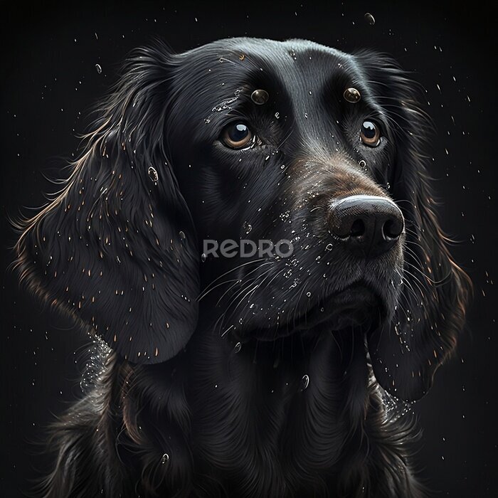 Tableau  Portrait de chien noir