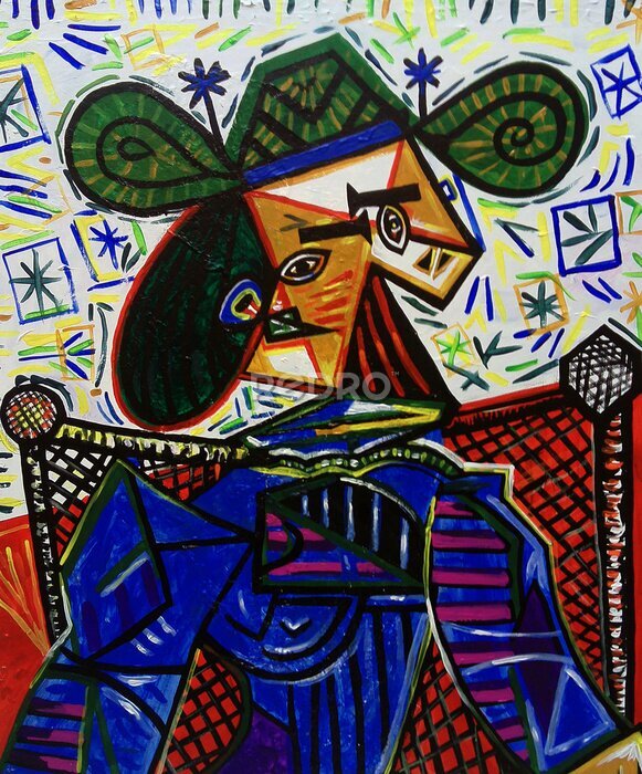 Tableau  Portrait mexicain de style cubiste