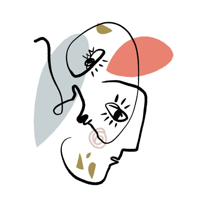 Tableau  Portrait moderne de deux personnes